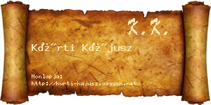 Kürti Kájusz névjegykártya